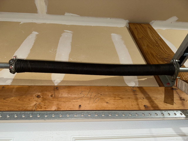 garage door spring closeup